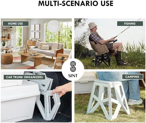 SINT Pack 1 Folding Stool Nonslip Platform Chair | Small Portable Stool for Camping | Collapsible Fold Up Stepping
