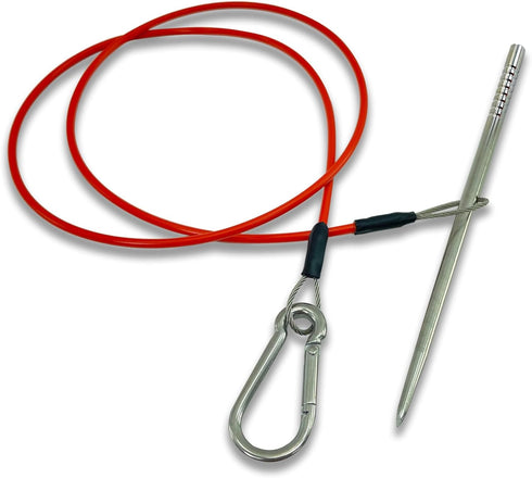 Fish Stringer for Spearfishing - Coated Stainless Steel Cable with Heavy Duty Carabiner