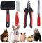 Rabbit Professional Nail Clippers Grooming Kit with Pet Shedding Slicker Brush, Pet