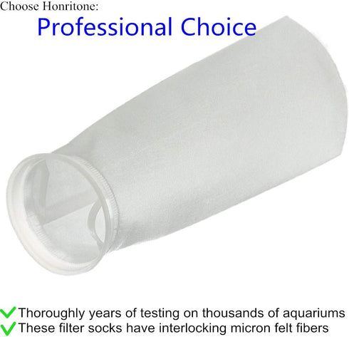 7 Inch Ring by 18 Inch Long Felt Filter Sock, 5 Micron Liquid Fabric Sump Filter Bag