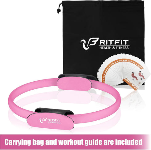 RitFit 14 Inch Pilates Ring Circle, Magic Fitness Circle for Toning Inner & Outer Thighs, Includes Bonus Workout Guide