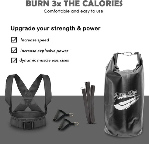Resistance Training Sled Kit - Weight Sled Harness & Handles for Extreme Workouts, Burn 3X Calories