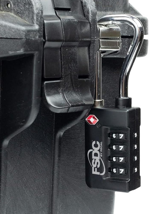 Firearm Safety Devices - FSDC-TSA687RCB 4 Dial Combination Lock for Luggage, Cases, TSA Accepted, Single-Pack