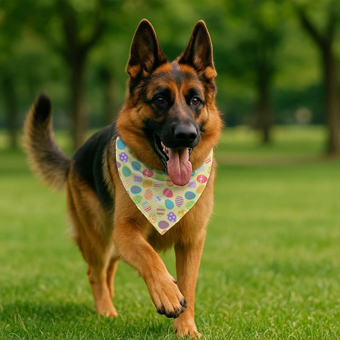 YJIKRTVT Easter Dog Bandana, Colorful Easter Egg Triangle Pet Scarf for Small Medium Dogs, Cute Spring Holiday Puppy