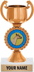 6.5" Bronze Dairy Goat Trophies, Custom Chaplet Cup Dairy Goat Trophy Award