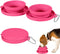 Collapsible Dog Water Bowl, 2 in 1 Foldable Pet Food and Water Bowl, Portable with Carabiner Clip for Traveling