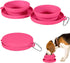 Collapsible Dog Water Bowl, 2 in 1 Foldable Pet Food and Water Bowl, Portable with Carabiner Clip for Traveling