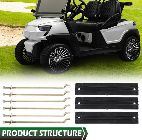 GRAND ORANGE 3 Pack Battery Hold Down Retainer Plate Kit - Fit for Club Car DS and Carryall Electric Golf Cart 1981-2013