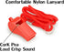 Red Emergency Whistles with Lanyard, Loud Crisp Sound, 2 Packs Plastic Whistles for Lifeguard