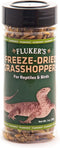 Fluker's Nutrient-Packed Freeze Dried Grasshoppers, Ideal for Lizards, Reptiles, Birds, Fish, Hedgehogs, 1.7 oz