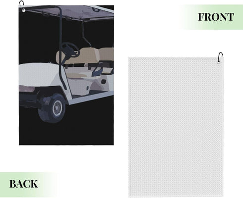 Loklneyk 16x24 Inch Let's Roll Golf Cart Microfiber Golf Towel with Carabiner Clip, Absorbent Waffle Weave Towel