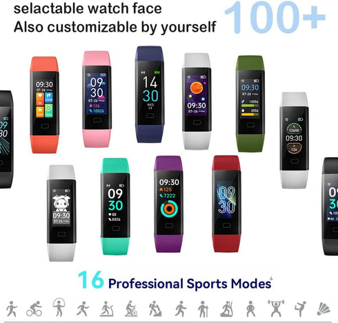 Fitness Tracker with Blood Pressure, Heart Rate, Blood Oxygen Monitor, Activity Tracker Sleep Monitor Smart Watch for