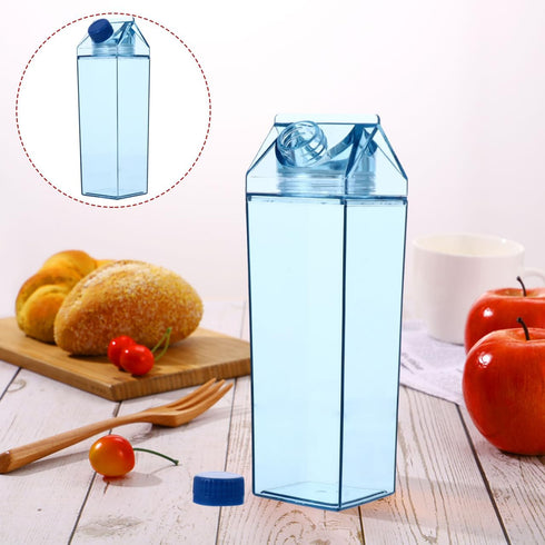 17Oz Clear Milk Bottle, Leakproof Cap Reusable Drink Container for Juice Soda Tea Storage Portable for Outdoor Sports