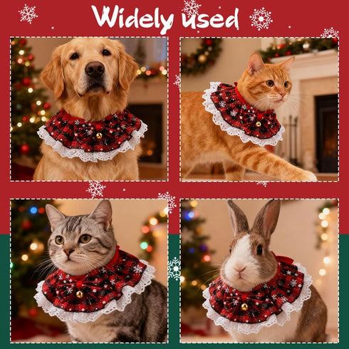 YangQian Christmas Dog Bow Ties for Small Medium Large Dogs Cat Bib for Eating Holiday Pet Bandanas for Dogs Scarf