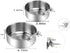 2 PCS Stainless Steel Pet Bowls Anti-Spill Metal Feeder Food and Water Feeding Bowl, Hanging Pet Cage Crate Bowl for Puppy Kennel Medium and Large Pets (4,7x2.2'' & 3.9x2'')