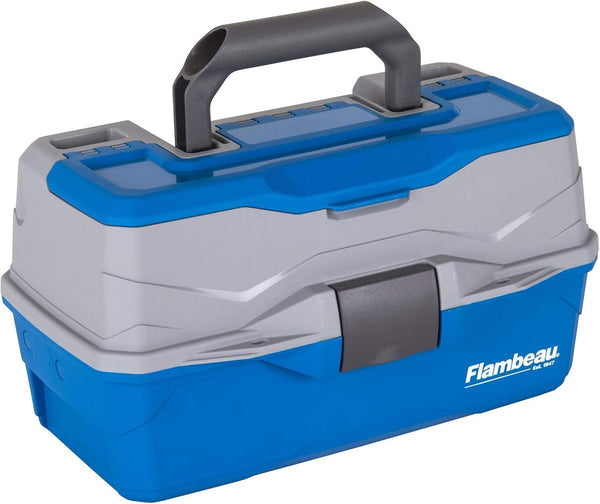 Flambeau Outdoors 6382TB 2-Tray Classic Tray Tackle Box - Blue/Gray