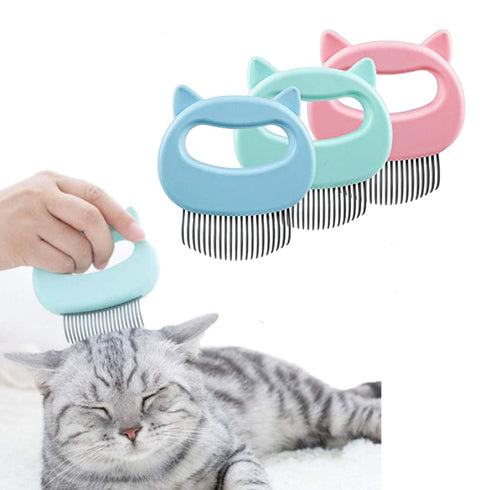 3 Pcs Pet Hair Grooming Massage Comb for Cat Dog, Shedding Brush Shell Comb to Remove Matted Fur (Blue, Green, Pink)