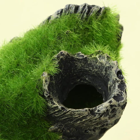 Resin Moss Tree House, Artificial Log Tree Branch for Fish Tank Decoration and Shrimp Hiding