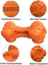 SCHITEC Tough Durable Natural Rubber Bone Chew Toy for Large Medium Breeds, Teeth Cleaning