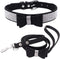 Bow Tie Dog Collar and Leash Set, Bling Rhinestone Crystal Diamond Collars for XXS XS Small Medium Large Dogs, Black S