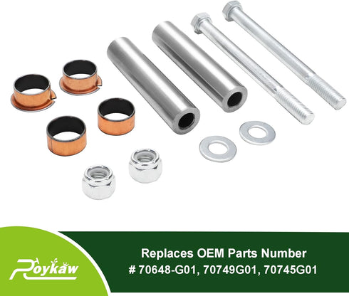 Roykaw Kingpin Spindle Bushing Kit for EZGO TXT/PDS Golf Cart Models, Replaces OEM # 70648-G01