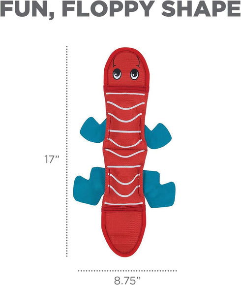 Outward Hound Fire Biterz Red Lizard Plush Interactive Dog Toy, Medium