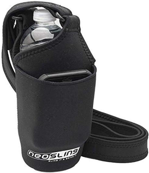 H2O4K9 Deluxe Neoprene Bottle Carrier with Front Pocket, Black