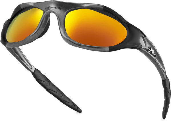 X LOOP Youth Polarized Sunglasses for Boys Kids Teens Age 8-16, Baseball Wrap Around UV400