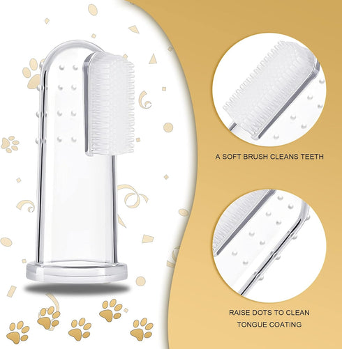 BLMHTWO 5 16 Pieces Dog Tooth Brushing Kit Finger Toothbrush for Dogs Cat Puppy Toothbrushs with Silicone Bristles