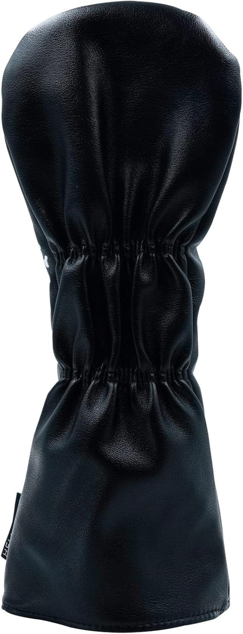 Skeleton Golf Club Headcover - Skull and Crossbones Driver, Fairway Wood, Hybrid PU Leather Headcover in White and Black