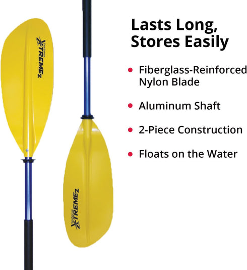 SeaSense Xtreme 2 Kayak Paddle, 84” - 2-Piece Construction, Fiberglass Reinforced Nylon Blades for Sport & Whitewater
