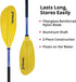 SeaSense Xtreme 2 Kayak Paddle, 84” - 2-Piece Construction, Fiberglass Reinforced Nylon Blades for Sport & Whitewater