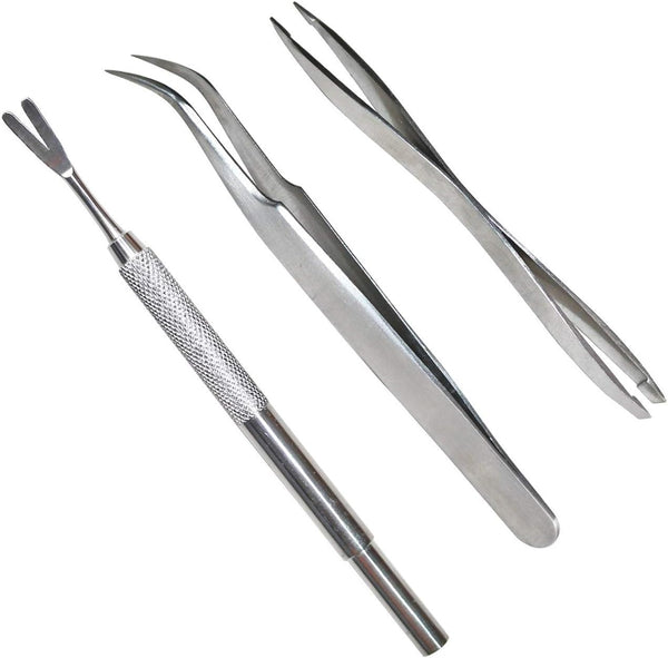 3 Pack Tick Remover Tool Set Stainless Steel Kit for Cats and Dogs