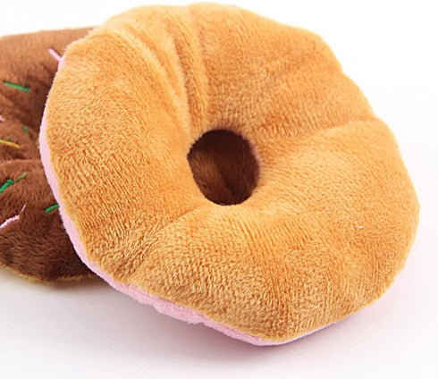 Random Color Pet Toy Donut-Shape Squeaky Squeaker Puppy Dog Pet Cat Kitten Sound Chews Toy Sturdy and Practical Simple and Sophisticated Design