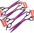 7.0in Professional Pet Grooming Scissors Set, 4pcs Straight & Thinning & Curved Scissors for Dog Grooming (Violet)