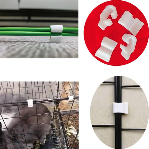 12 Pack Rabbit Cage Wire Crate Door Lock Buckle Connector Latches - Clamp for Cat Dog Pet Cages, DIY Reinforced
