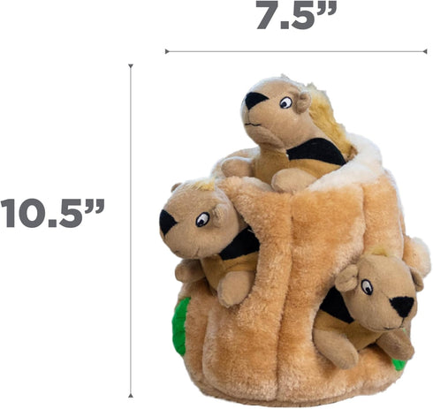 2in1 3 Outward Hound Hide-A-Squirrel Dog Toy Interactive Plush Puzzle with Squeaky Removable Squirrels, Large