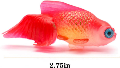 Silicone Artificial Fish Aquarium Decoration - High Simulation Lifelike Floating Fake Betta Fish Tank Ornament (Red