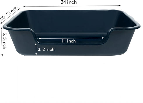 Blaucasa 1 Pack 24" 20" Extra Large Dog Litter Box Pan Tray (ABS Material), Low Entry Jumbo Senior Litter Boxes