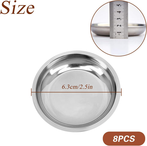 8PCS Animal Feeder Pet Water Dish Food Dish Stainless Steel Pet Feeding Bowl Reptile Feeding Dish Reptile Water Dish Reptile Bowl Feeding Bowl Cat Bowls for Food Water Dog Bowl for Food and Water