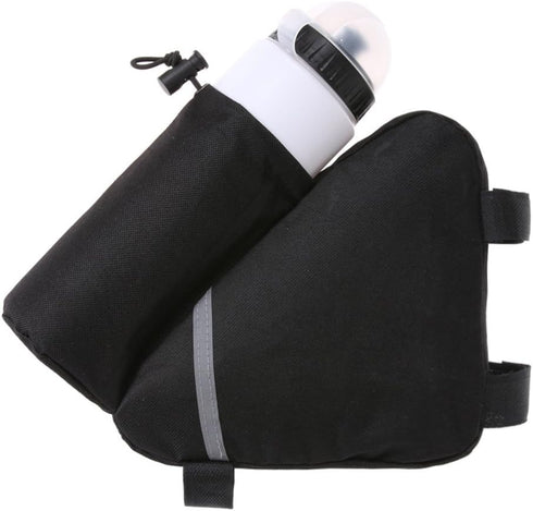 MOOCY Bike Frame Bag with Water Bottle Pouch for MTB Road Bike Cycling Accessories (Black)