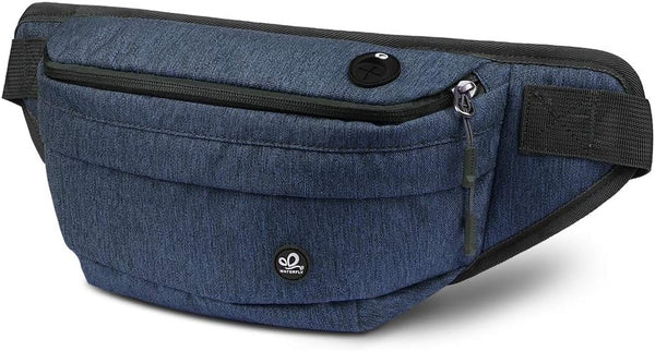 WATERFLY Large Water Resistant Fanny Pack for Men Women, Hiking Waist Bag for Running, Walking, Traveling, All Phones