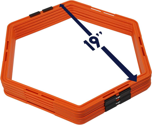 Yes4All Hex Agility Rings/Speed Rings with Carrying Bag for Agility Training