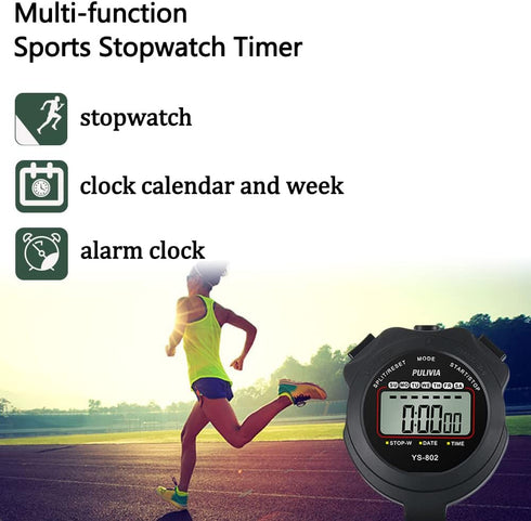 Sports Stopwatch Timer, Single Lap Split Digital Stopwatch for Coaches, Swimming, Running Training (Yellow)