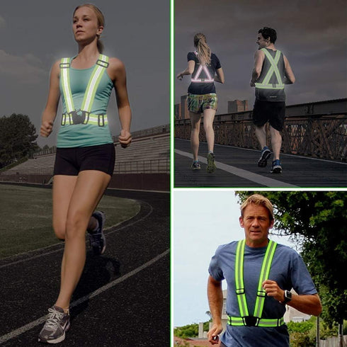 Reflective Vest Running Gear 2Pack, High Visibility Adjustable Safety Vest for Night Cycling and Jogging