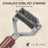 Flamia & Jabz Undercoat Rake for Dogs & Cats - Dematting Grooming Stripper Tool with 12 Blades