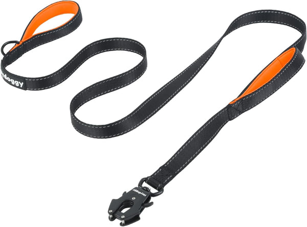 Strong Heavy Duty Dog Leash, 6ft Reflective Nylon Training Leash with Soft Padded Double Handle for Large, Medium,