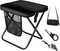 Haenaeg Portable Folding Camping Stool with 3 Side Pockets, Lightweight Foldable Camping Stool