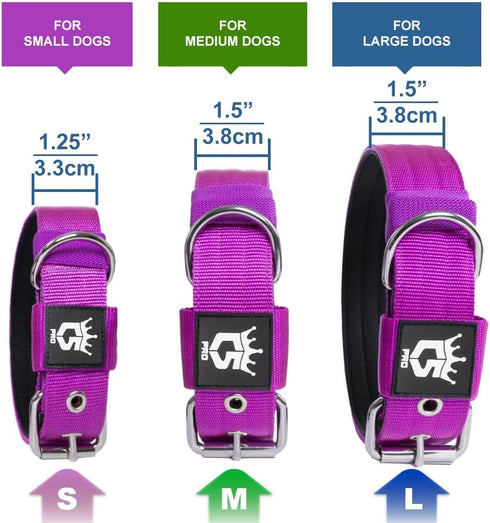 TSPRO Tactical Dog Collar, 1.5 Inch Wide, Heavy Duty Metal Buckle, Adjustable for Medium to Large Dogs (Green L)