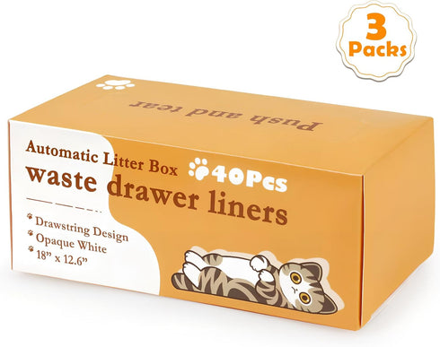 120 MW-SC01/SC02/SC09/LR01/LB02, 18x12.6 Inch SZEE Pcs Drawstring Automatic Cat Litter Box Bags Compatible with Cat